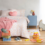 NNEDSZ Minikins Multi Colour Spot Reversible Quilt Cover Set Double