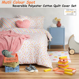 NNEDSZ Minikins Multi Colour Spot Reversible Quilt Cover Set Double