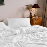 NNEDSZ Dickies Cotton Waffle Texture Quilt Cover Set White King
