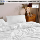 NNEDSZ Dickies Cotton Waffle Texture Quilt Cover Set White Queen