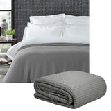 NNEDSZ Living @ Home 350gsm 100% Cotton Breathable Waffle Blanket Queen 240 x 255 cm Charcoal
