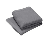 NNEDSZ Living @ Home 350gsm 100% Cotton Breathable Waffle Blanket Single 180 x 230 cm Charcoal