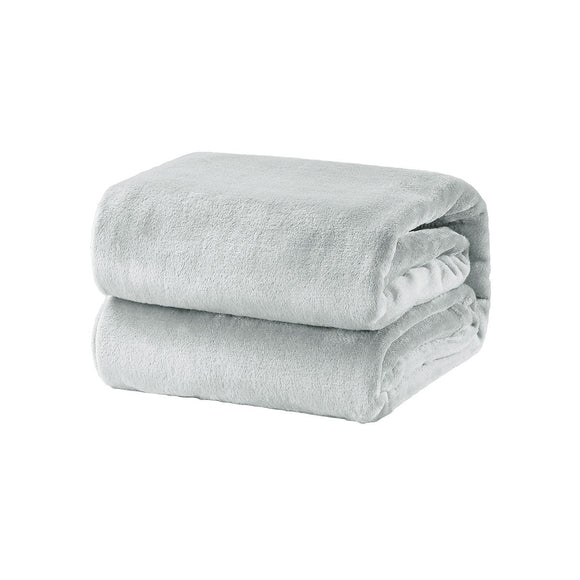 NNEDSZ Super Soft Micro Flannel Plush Blanket Single 150 x 220 cm Grey