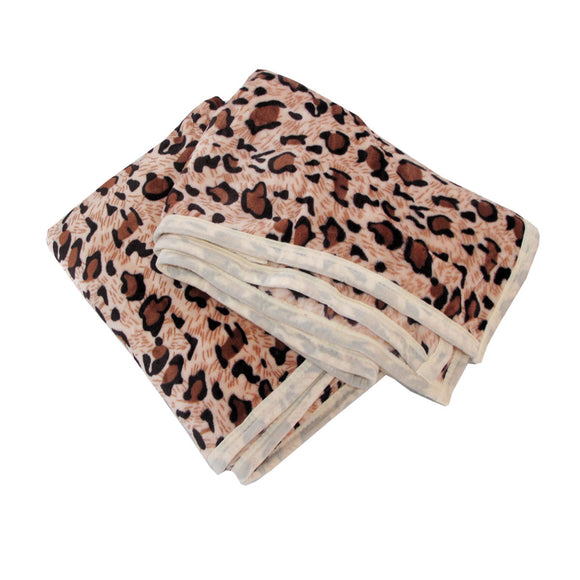 NNEDSZ Animal Skin Pattern Soft Flannel Plush Single Size Blanket / Large Throw Rug 150 x 200cm Leopard