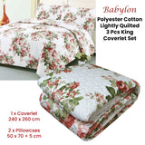 NNEDSZ Babylon 3 Pce Lightly Quilted Polyester Cotton Coverlet Set Queen/King