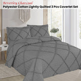 NNEDSZ Beverley Charcoal 3 Pce Lightly Quilted Polyester Cotton Coverlet Set Queen