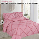 NNEDSZ Beverley Pink 3 Pce Lightly Quilted Polyester Cotton Coverlet Set Queen
