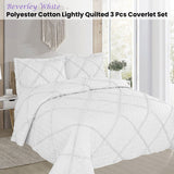 NNEDSZ Beverley White 3 Pce Lightly Quilted Polyester Cotton Coverlet Set Queen