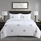 NNEDSZ 100% Cotton Lightly Quilted Coverlet Set Colorado Blue King