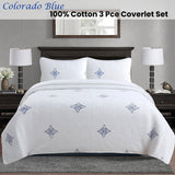 NNEDSZ 100% Cotton Lightly Quilted Coverlet Set Colorado Blue King