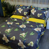 NNEDSZ 100% Cotton Coverlet Set Embroidered Orchid Queen