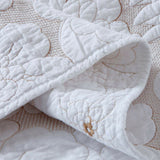 NNEDSZ Cotton Rich Lightly Quilted Coverlet Set Floriade White King