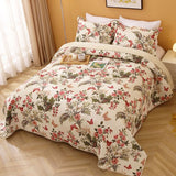 NNEDSZ 100% Cotton Lightly Quilted Coverlet Set Granada Cream Queen