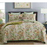 NNEDSZ 100% Cotton Lightly Quilted Coverlet Set Kew Gardens Queen 230 x 250 cm