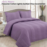 NNEDSZ Lewis Mauve 3 Pce Lightly Quilted Polyester Cotton Coverlet Set Queen