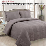 NNEDSZ Lewis Mocha 3 Pce Lightly Quilted Polyester Cotton Coverlet Set Queen
