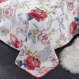NNEDSZ 100% Cotton Lightly Quilted Coverlet Set Peacock Garden Pink Queen