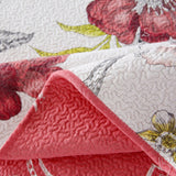 NNEDSZ 100% Cotton Lightly Quilted Coverlet Set Peacock Garden Pink Queen