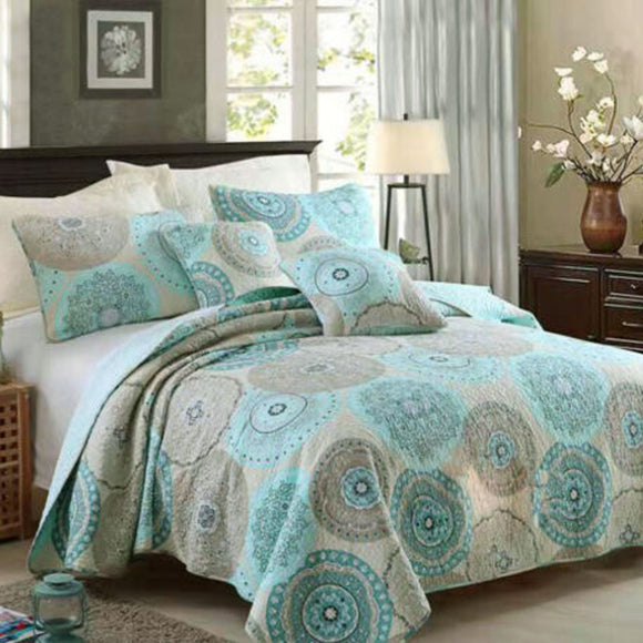 NNEDSZ 100% Cotton Lightly Quilted Coverlet Set Suzani Queen