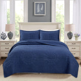 NNEDSZ 100% Cotton Lightly Quilted Coverlet Set Unity Navy Queen
