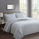 NNEDSZ 100% Cotton Lightly Quilted Coverlet Set Unity Silver Queen