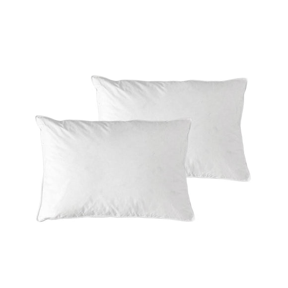 NNEDSZ At Home Homewares Pack of 2 Standard Machine Washable Feather Pillows 45 x 70 +13 cm