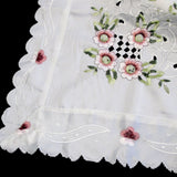 NNEDSZ Anya Flowers White Embroidered Cutout Rectangular Tablecloth 152 x 228 cm