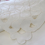 NNEDSZ Isadora Flowers Off White Embroidered Rectangular Tablecloth 180 x 275 cm