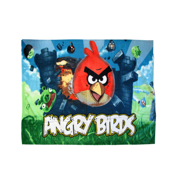 NNEDSZ Angry Birds Printed Polar Fleece Throw Rug 130 x 160 cm