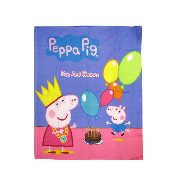 NNEDSZ Peppa Pig Birthday Party Printed Polar Fleece Throw Rug 130 x 160 cm