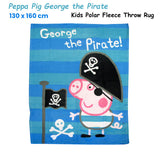 NNEDSZ Peppa Pig George the Pirate Printed Polar Fleece Throw Rug 130 x 160 cm