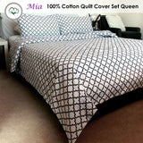 NNEDSZ Mia White 100% Cotton Quilt Cover Set Queen