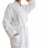 NNEDSZ Jason 240GSM Waffle Polyester Cotton Kimono White