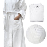 NNEDSZ Jason 400GSM White Cotton Velour Bath Robe Medium/Large
