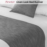 NNEDSZ Jason Linen Look Pewter Bed Runner Double/Queen