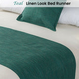 NNEDSZ Jason Linen Look Teal Bed Runner Single/King Single