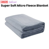 NNEDSZ Jason 400GSM Super Soft Micro Fleece Blanket Silver Double