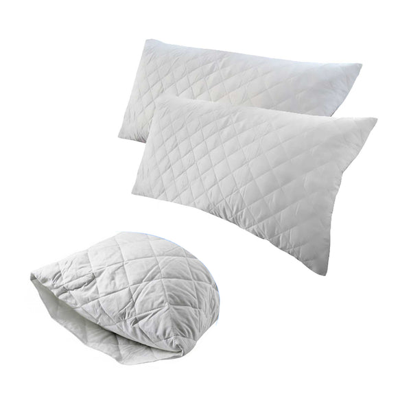 NNEDSZ Jason Twin Pack of Quilted Cotton King Pillow Protectors 51 x 91 cm