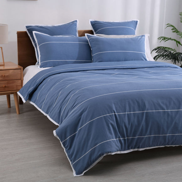 NNEDSZ Jason Calista Indigo Quilt Cover Set King
