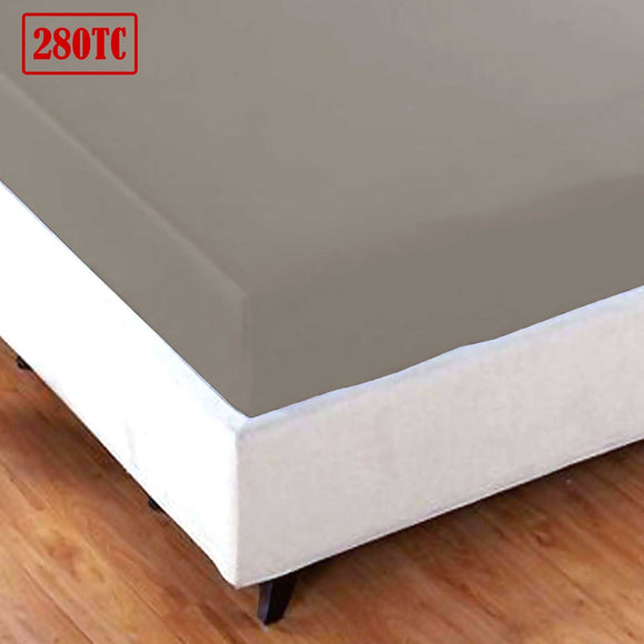 NNEDSZ Jason Crisp Polyester Cotton Fitted Sheet Mocha - King