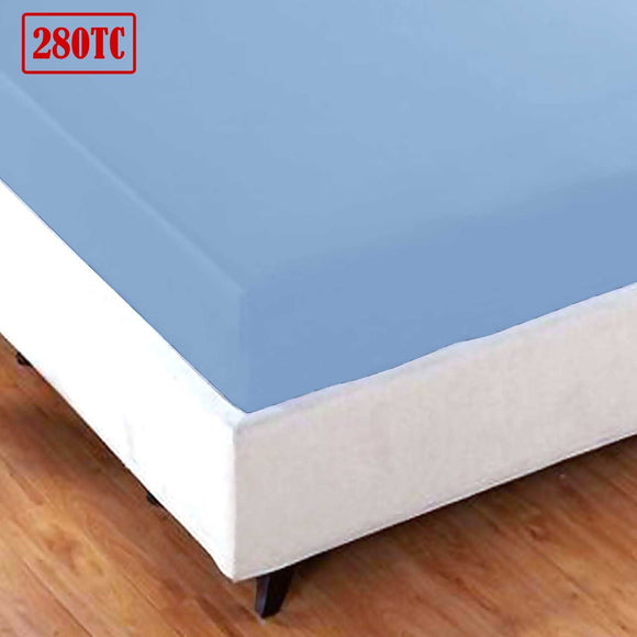NNEDSZ Jason Crisp Polyester Cotton Fitted Sheet Spring Blue - King
