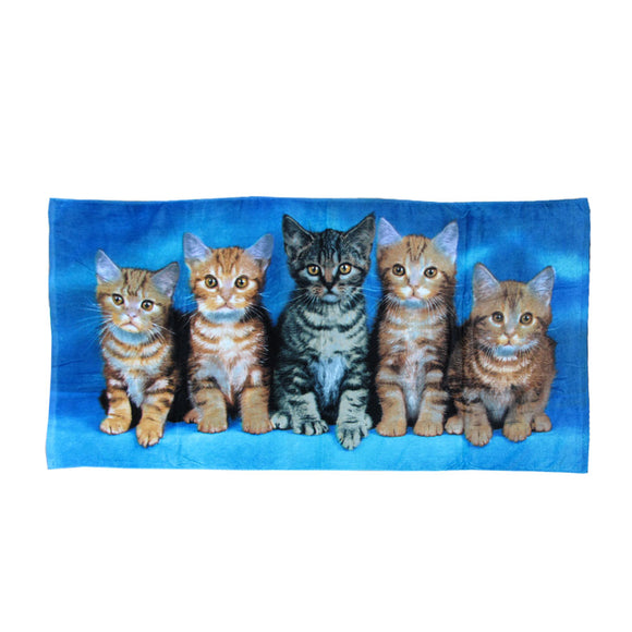 NNEDSZ Curious Kittens Cotton Beach Towel