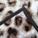 NNEDSZ 750gsm 3.5kg Double Layer Animal Print Faux Mink Blanket Queen 200x240 cm Taupe Jaguar