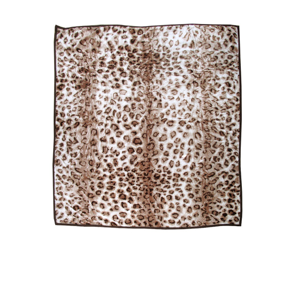 NNEDSZ 750gsm 3.5kg Double Layer Animal Print Faux Mink Blanket Queen 200x240 cm Brown Leopard