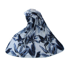 NNEDSZ 175GSM Banana Tree Leaves Printed Polar Fleece Throw Rug 120 x 150cm Blue
