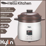 NNEDSZ Kylin Electric Purple Clay Pot Slow Cooker 5L - K2021