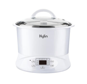 NNEDSZ Kylin Electric Slow Cooker Stainless Steel Ceramic Pot Steamer 2.2L With 3 Containers