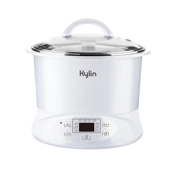 NNEDSZ Kylin Electric Slow Cooker Stainless Steel Ceramic Pot Steamer 2.2L With 3 Containers