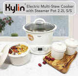 NNEDSZ Kylin Electric Slow Cooker Stainless Steel Ceramic Pot Steamer 2.2L With 3 Containers
