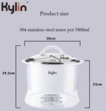 NNEDSZ Kylin Electric Slow Cooker Stainless Steel Ceramic Pot Steamer 2.2L With 3 Containers